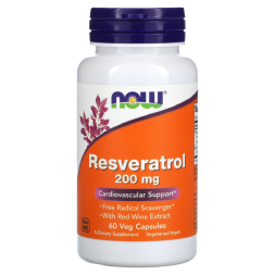 Антиоксиданты  NOW Resveratrol 200 mg   (60 vcaps)
