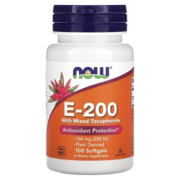 Витамин Е NOW E-200  (100 softgels)