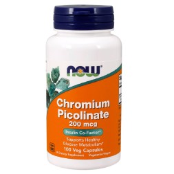 Комплексы витаминов и минералов NOW Chromium Picolinate 200 мкг  (100 капс)